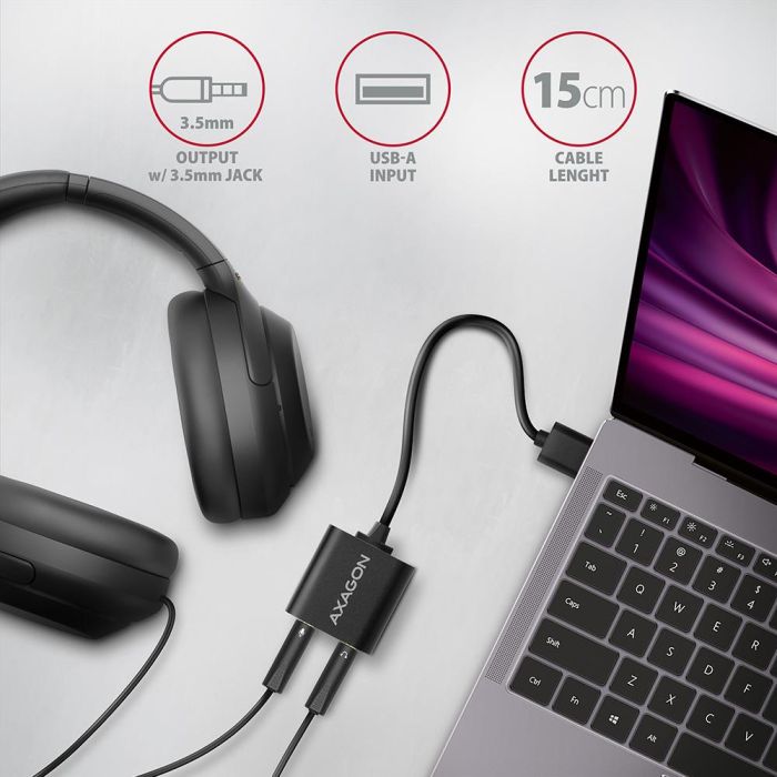 SOUND CARD USB2.0 48KHZ/16BIT/0.15M ADA-12 AXAGON – 3