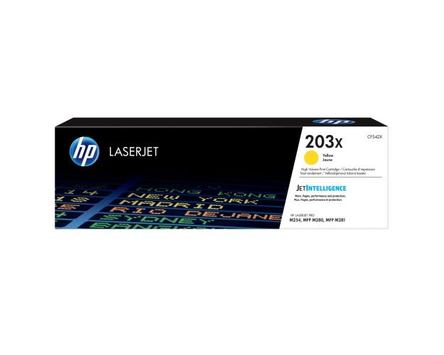 HP 203X (CF542X) Lazerinė kasetė, Geltona