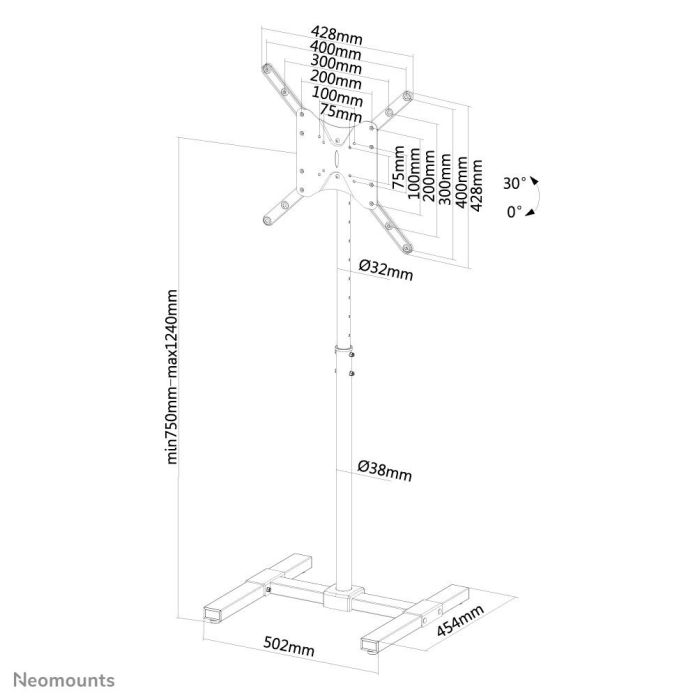 MONITOR ACC FLOOR STAND 10-55"/NS-FS100BLACK NEOMOUNTS – 14