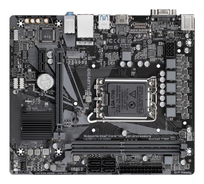 Mainboard GIGABYTE Intel H610 LGA1700 Micro-ATX 1xPCI-Express 3.0 1x DDR4 – 4
