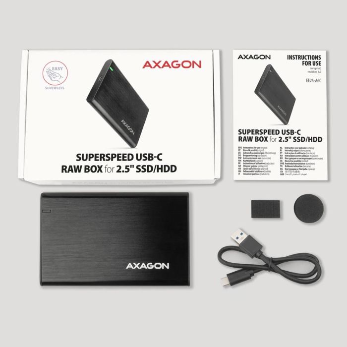 HDD ACC ENCLOSURE 2.5"/USB-C EE25-A6C AXAGON – 3