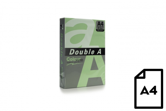 Spalvotas popierius Double A, 80g, A4, 500 lapų, Emerald – 2