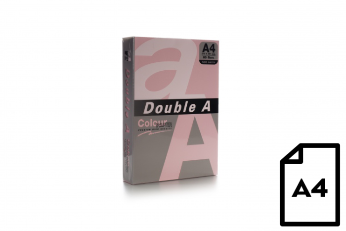 Spalvotas popierius Double A, 80g, A4, 500 lapų, Pink – 2