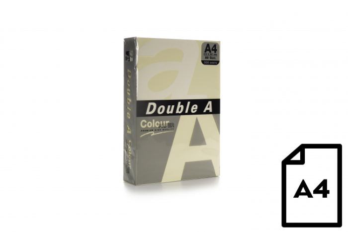 Spalvotas popierius Double A, 80g, A4, 500 lapų, Ivory – 2