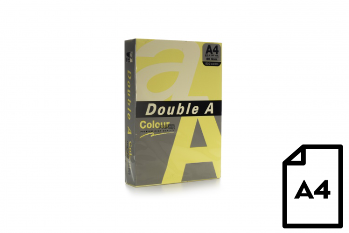 Spalvotas popierius Double A, 80g, A4, 500 lapų, Butter – 2