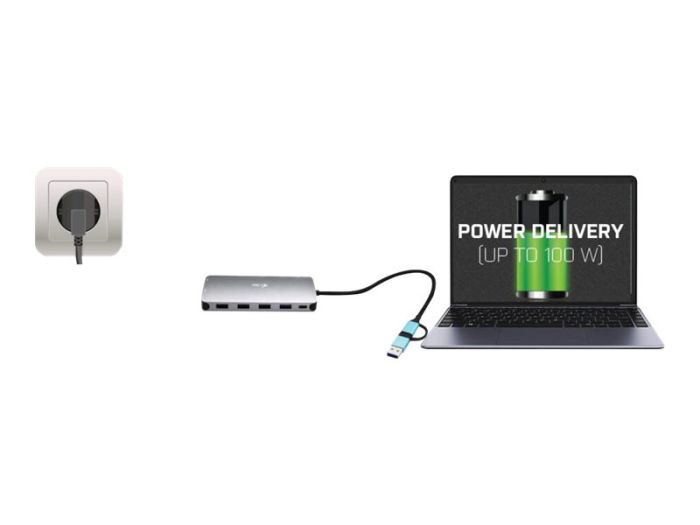 I-TEC USB-C Metal Nano Dock 3xDisplay+PD – 7