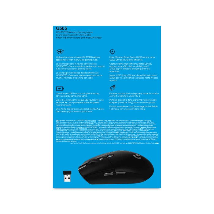 MOUSE USB OPTICAL WRL G305/LIGHTSPEED 910-005283 LOGITECH – 10