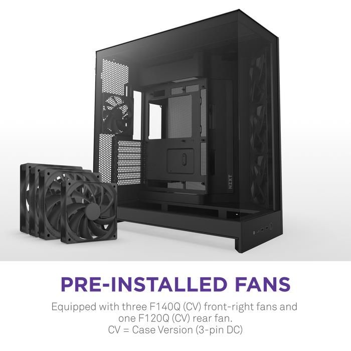 Case NZXT ATX/micro ATX/Mini-ITX/EATX Black Midi Tower PC – 4