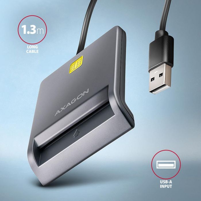 CARD READER FLAT SMARTCARD/ID/USB2.0 1.3M CRE-SM3T AXAGON – 4