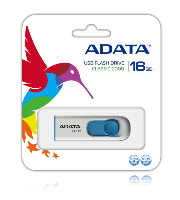 MEMORY DRIVE FLASH USB2 16GB/WH/BLUE AC008-16G-RWE A-DATA – 2