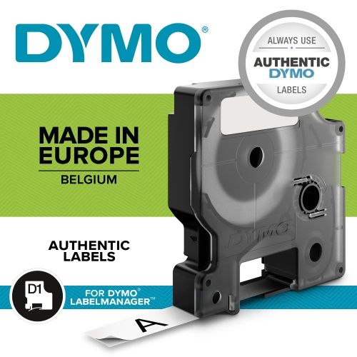 Dymo 45019 (S0720590) Juostelė 12mm x 7m, Black on Green – 12