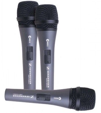 Sennheiser 3-pack E835-s, Microphone Set With 3X E 835 S, Vocal Microphone,