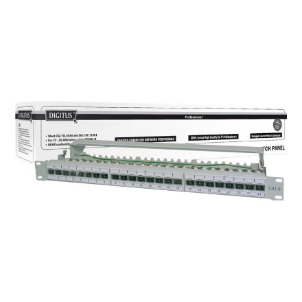 Digitus CAT 6A Patch Panel, shielded, 1U, RJ45, 8P8C