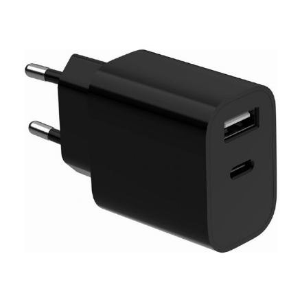 Gembird 2-port universal USB charger (A+C), 2.4 A TA-UC-2AC12-01-BK