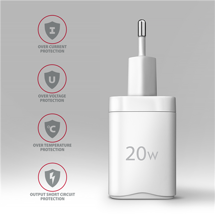 AXAGON Wallcharger 2x port (USB-A + USB-C), 20W ACU-PQ20W – 5