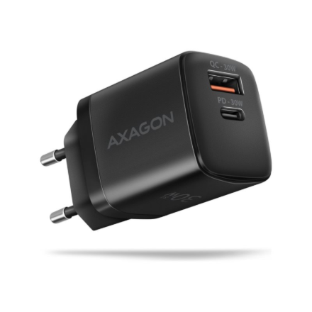 AXAGON Sil wallcharger 2x port (USB-A + USB-C), 30W ACU-PQ30