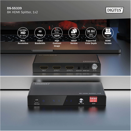 Digitus 8K HDMI Splitter, 1x2 DS-55339 – 4