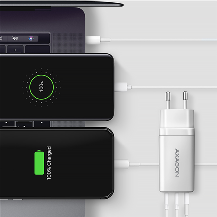 AXAGON GaN wallcharger 3x port (USB-A + 2x USB-C), PD3.0 ACU-DPQ65W – 6