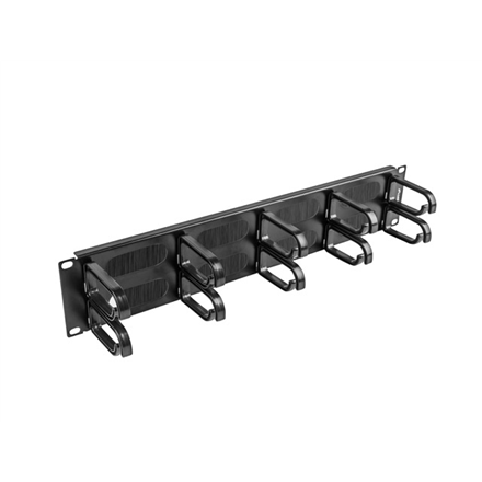 Lanberg 19" cable management brush panel 10 rings - type B 2U AK-1204-B