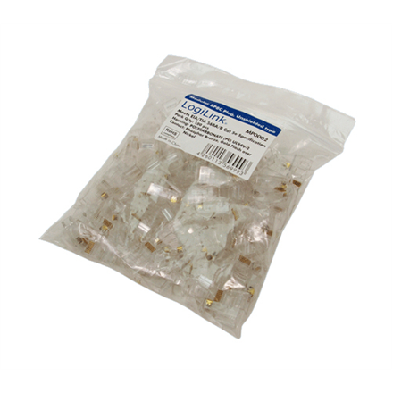Logilink MP0002 CAT5e Modular PlugSuitable for 8P8C Round CablePlug Transparent – 2