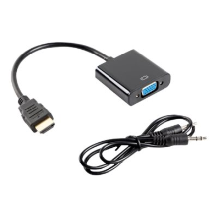 Lanberg HDMI, Mini Jack 3.5 mm, VGA Adapter AD-0017-BK 20 m