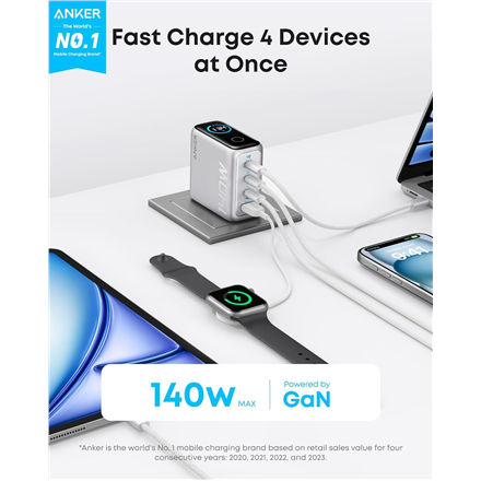 Anker Charger 4-Port with USB-C Cable, 140W B2697G41 – 2