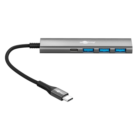 Goobay Slim 4-Port USB Hub, USB-C to USB-C 5GB – 3