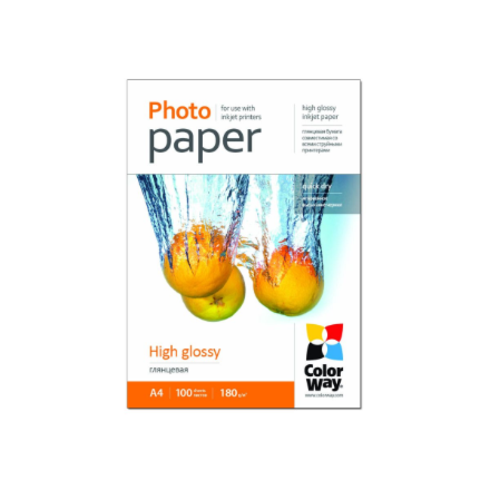ColorWay Photo Paper, 100 sheets High Glossy 180 g/m² A4