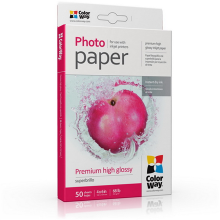 ColorWay Photo Paper, 50 sheets Premium High Glossy 255 g/m² 10x15 – 5