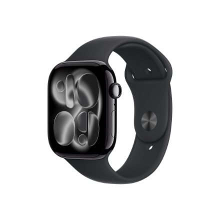 Apple Watch Series 11 GPS + Cellular 46mm Jet Black Aluminium Case with Black