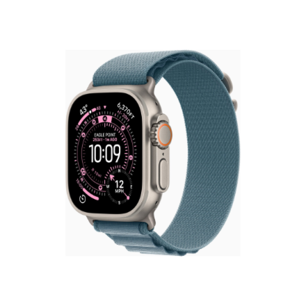 Apple Watch Ultra 3 GPS + Cellular 49mm Natural Titanium Case with Light Blue