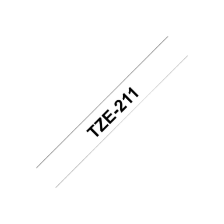 Brother TZe-211 Laminated Tape Black on White 8 m – 2