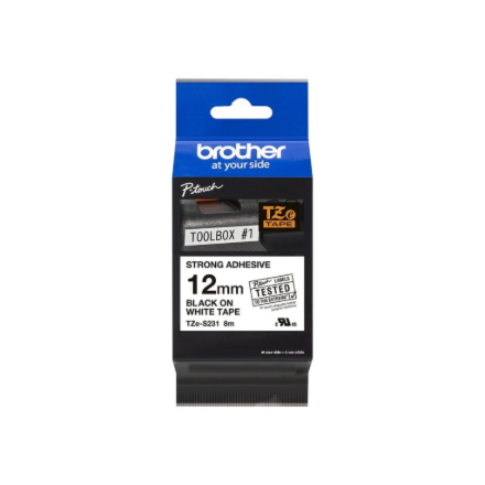 Brother TZ-S231 Strong Adhesive Laminated Tape Black on White TZe – 2