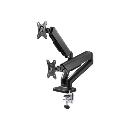 Goobay Desk Mount Double Monitor Mount with Gas Spring Swivel, Tilt, Rotation