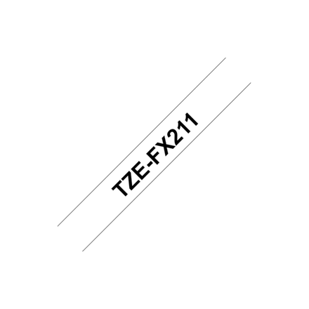 Brother TZe-FX211 Flexible ID Laminated Tape Black on White 8 m