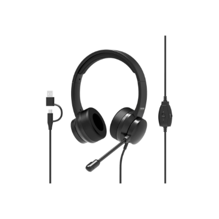 PORT CONNECT USB Comfortable Stereo Office Microphone Headset Built-in