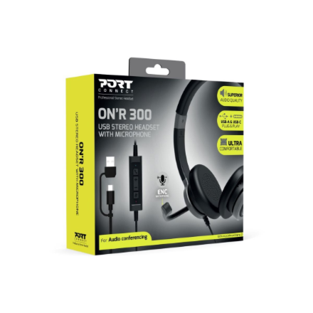 PORT CONNECT Stereo USB Headphone PRO ON'R 300 Wired On-ear – 6