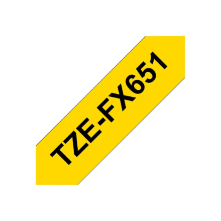 Brother TZe-FX651 Flexible ID Laminated Tape Black on Yellow 8 m – 4