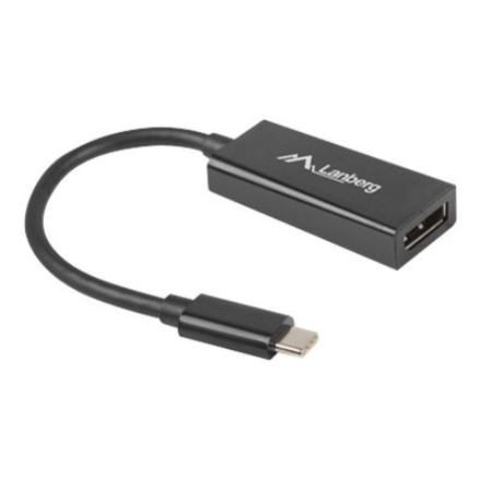Lanberg USB-C (M) 3.1 to Displayport (F) Adapter cable 15cm, Black AD-UC-DP-01 – 2