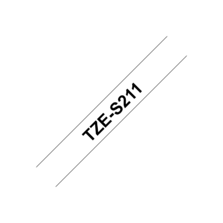 Brother TZe-S211 Strong Adhesive Laminated Tape Black on White 8 m – 8