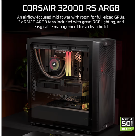 Corsair PC Case 3200D RS ARGB Mid-Tower Smoke – 2