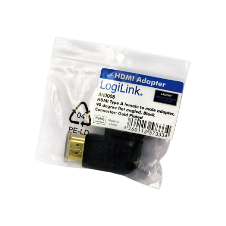 Logilink HDMI Adapter, AM to AF in 90 degree flat angled AH0008 – 2