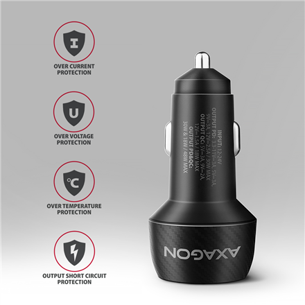 AXAGON Car charger 48W, USB-A + USB-C, PD3.0 PWC-PQ48 – 6