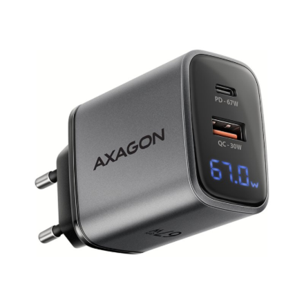 AXAGON Wall charger 67W, USB-A + USB-C, PD3.0 ACU-PQ67D
