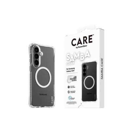 CARE by PanzerGlass Samba Case Transparent w. White Qi Samsung New Galaxy S26 – 4