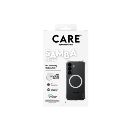 CARE by PanzerGlass Samba Case Transparent w. White Qi Samsung New Galaxy S26 – 6