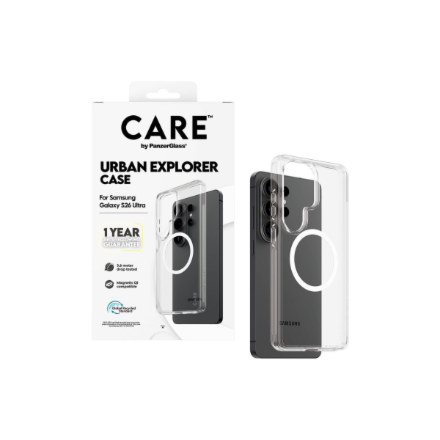 CARE by PanzerGlass Urban Explorer Case Transparent w. White Qi Samsung New – 3