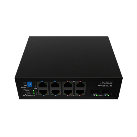 Lanberg Switch PoE 4xBT 4xAT 4xSFP Din Unmanagment Gigabit ILGE-8P-2S-120 – 5