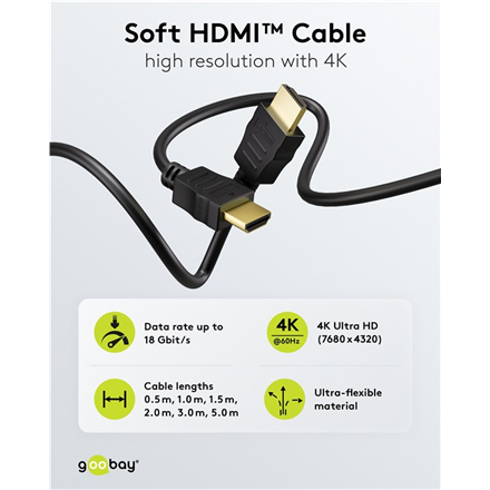 Goobay 80101 HDMI High-Speed Cable with Ethernet Soft 1 m – 6