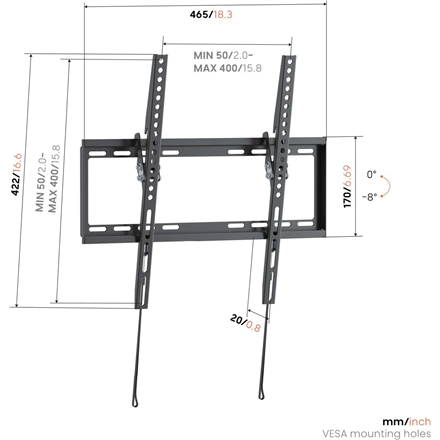Vogels Wall mount UP 4013 Tilting TV Wall Mount M 32-65" – 2